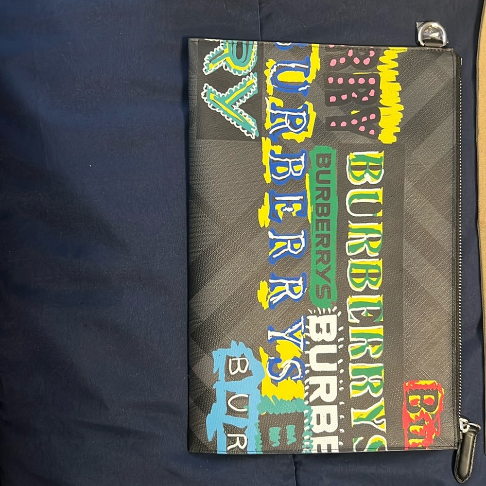 Burberry Graffiti Check Clutch with Strap